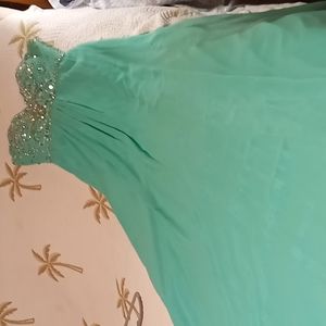 Chiffon and Satin sequence bodice gown